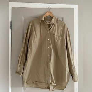 Oversized banana republic poplin shirt.